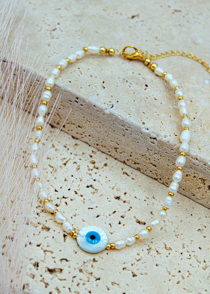 NACRE EVIL EYE CHOKER