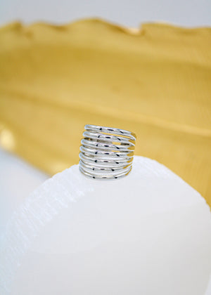 CHUNKY WRAPPED SILVER RING