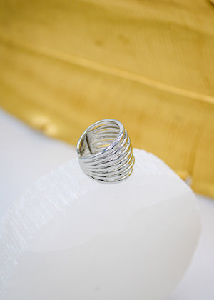 CHUNKY WRAPPED SILVER RING