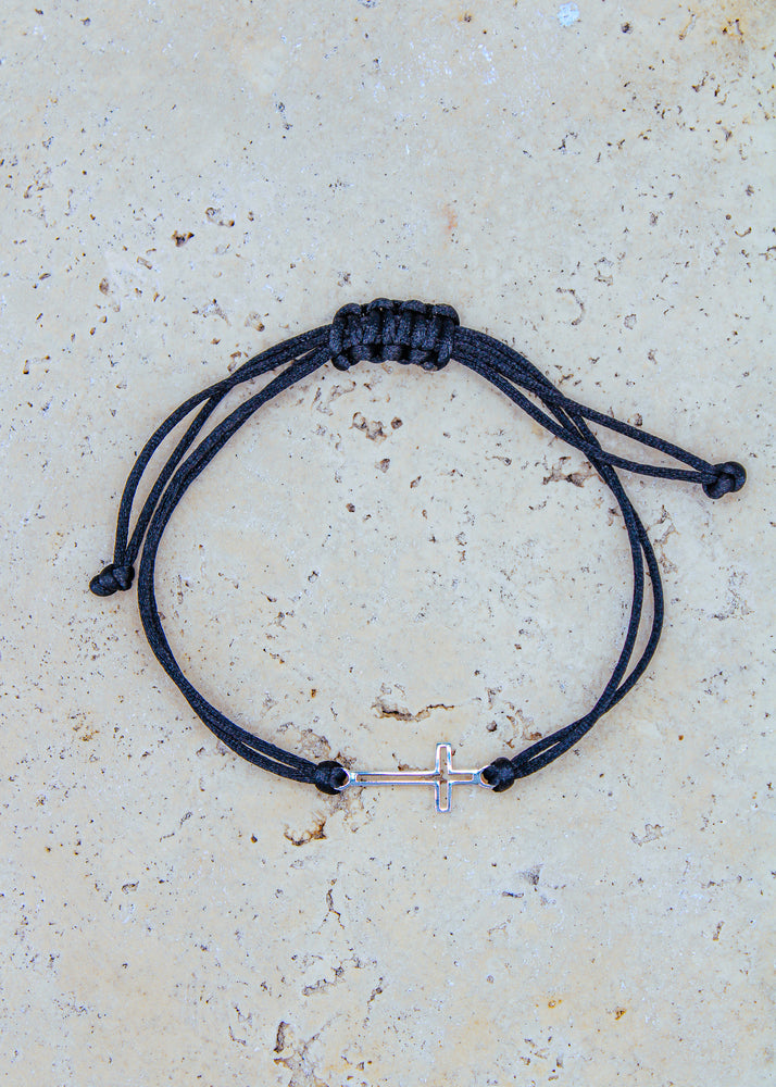 CROSS SILHOUETTE CORD BRACELET