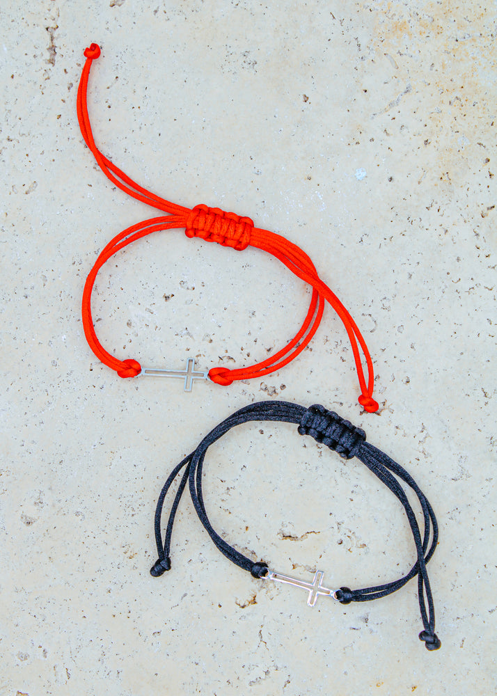 CROSS SILHOUETTE CORD BRACELET