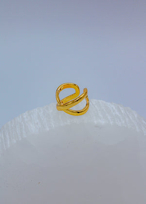 CROSS GOLD EAR CUFF